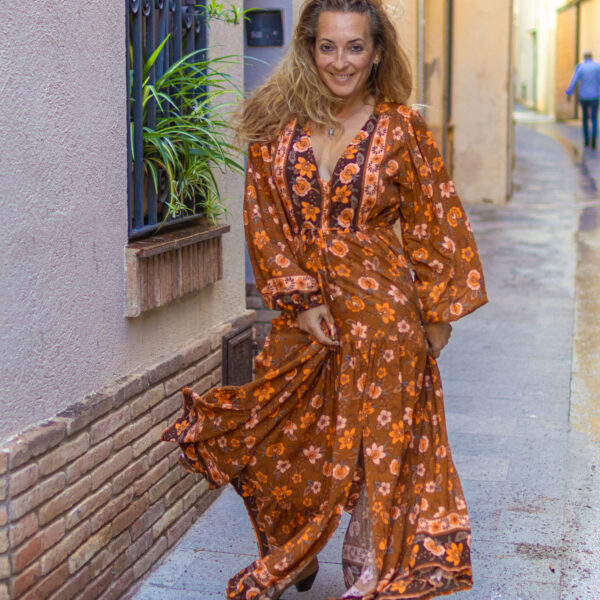 Vestido Largo JAASE Teresa en print Aubrey