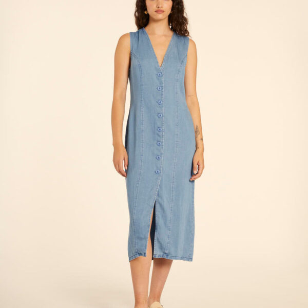 VESTIDO MIDI ABOTONADO DENIM
