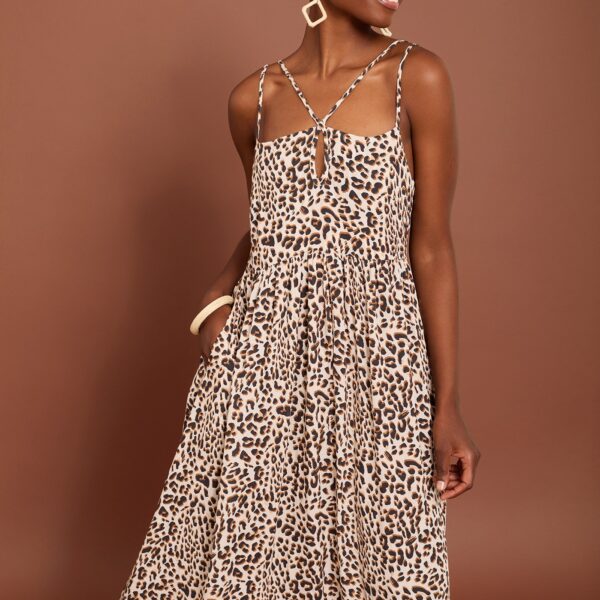 Vestido midi animal print MEISÏE