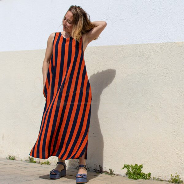 Vestido-midi-con-bolsillos-lazo-espalda LUNENDER_C5075_01