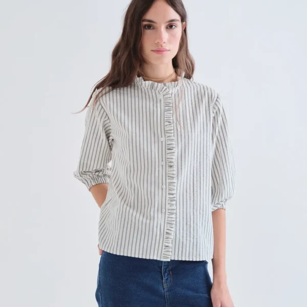Camisa rayas negras volantes 63C/11087/ compañia fantástica