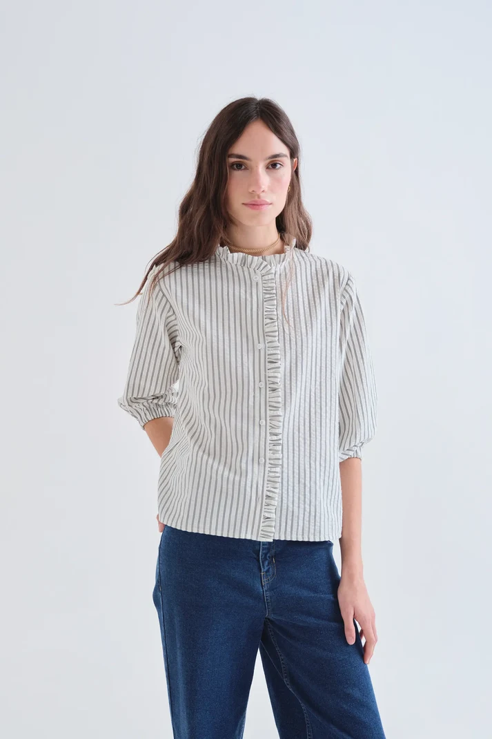Camisa rayas negras volantes 63C/11087/ compañia fantástica