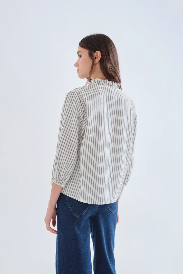 Camisa rayas negras volantes 63C/11087/ compañia fantástica